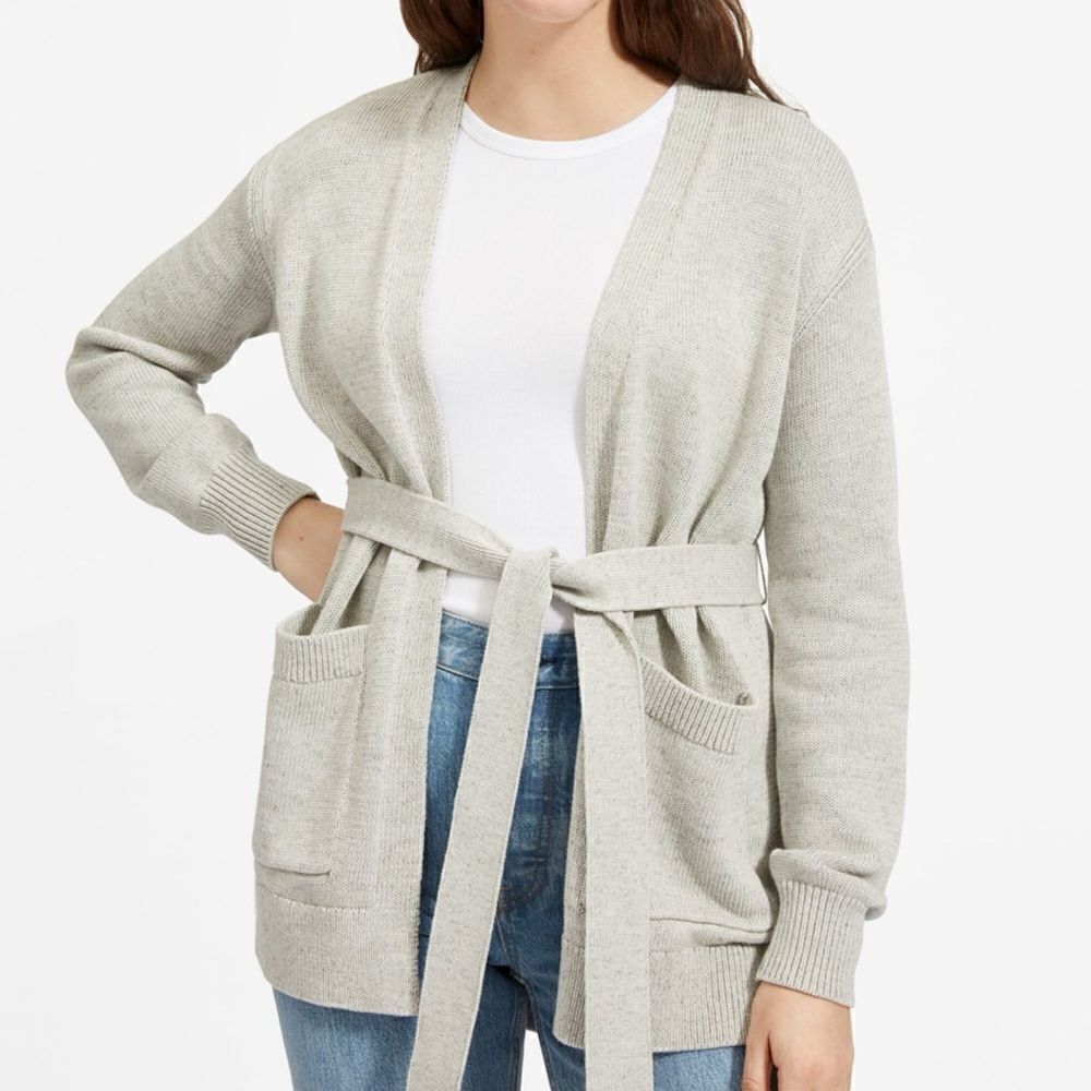 EVERLANE The Soft Cotton Wrap Cardigan